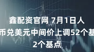 鑫配资官网 7月1日人民币兑美元中间价上调52个基点