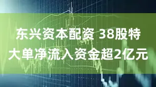 东兴资本配资 38股特大单净流入资金超2亿元